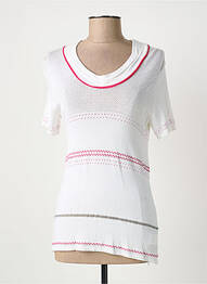 T-shirt stretch manches courtes blanc QUATTRO femme
