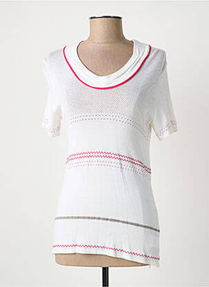 T-shirt stretch manches courtes blanc QUATTRO femme