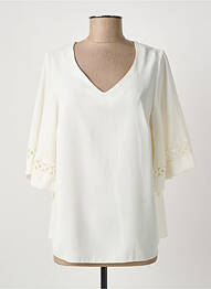 Blouse manches 3/4 manches 3/4 blanc QUATTRO femme