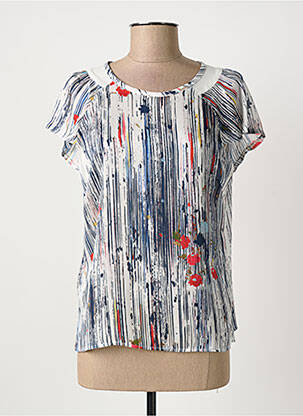 Top stretch manches courtes bleu QUATTRO femme