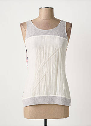 Débardeur stretch sans manche blanc QUATTRO femme