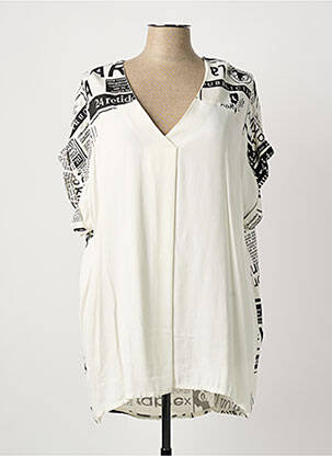 Tunique manches courtes coupe ample blanc QUATTRO femme