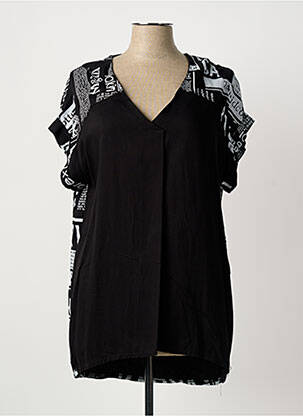 Tunique manches courtes col v noir QUATTRO femme