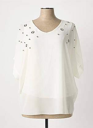Blouse manches courtes manches courtes blanc QUATTRO femme