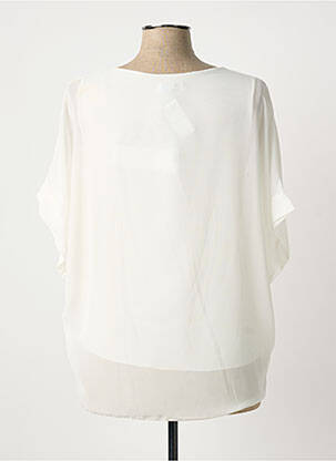 Blouse tissage crêpe manches courtes blanc QUATTRO femme