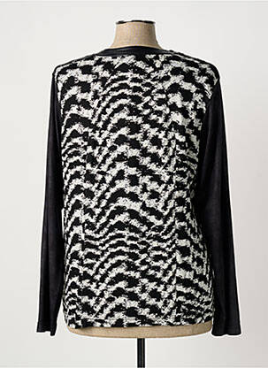 Gilet manches longues col rond noir QUATTRO femme