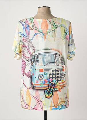 T-shirt imprimé fantaisie manches courtes vert QUATTRO femme
