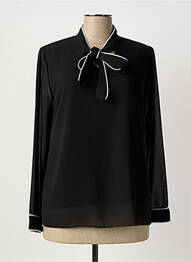 Blouse col rond manches longues noir QUATTRO femme
