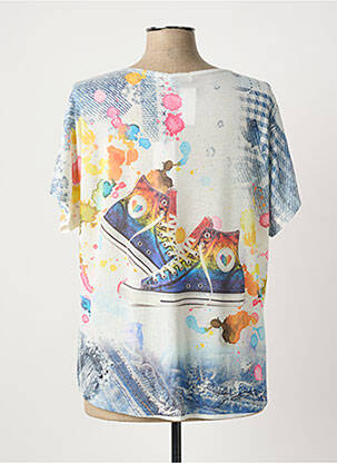 T-shirt imprimé fantaisie manches courtes bleu QUATTRO femme