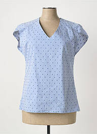 Blouse manches courtes manches courtes bleu QUATTRO femme