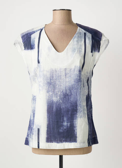 Top imprimé fantaisie manches courtes blanc QUATTRO femme
