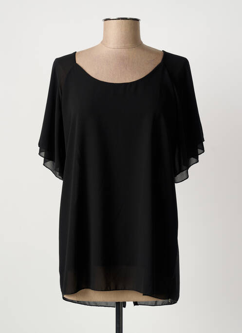 Blouse manches courtes manches courtes noir QUATTRO femme