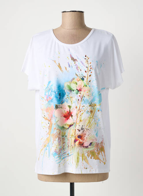 T-shirt imprimé fantaisie manches courtes blanc QUATTRO femme