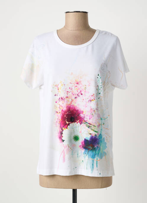 T-shirt imprimé fantaisie manches courtes blanc QUATTRO femme