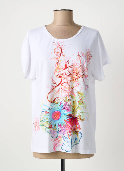 T-shirt imprimé fantaisie manches courtes blanc QUATTRO femme