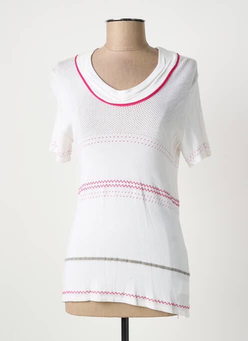 T-shirt stretch manches courtes blanc QUATTRO femme