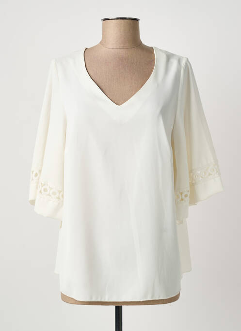 Blouse manches 3/4 manches 3/4 blanc QUATTRO femme