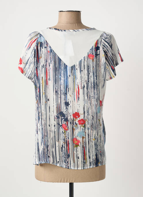 Top imprimé fantaisie manches courtes bleu QUATTRO femme
