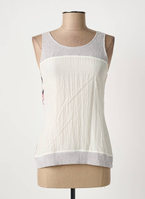 Débardeur stretch sans manche blanc QUATTRO femme