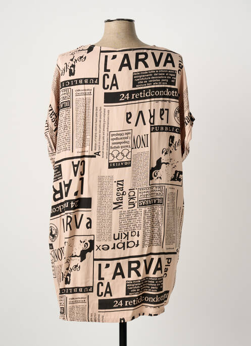 Tunique manches courtes col v beige QUATTRO femme