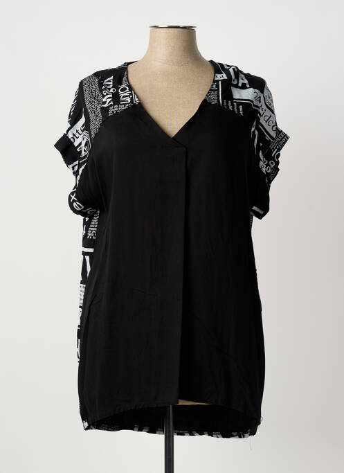 Tunique manches courtes col v noir QUATTRO femme