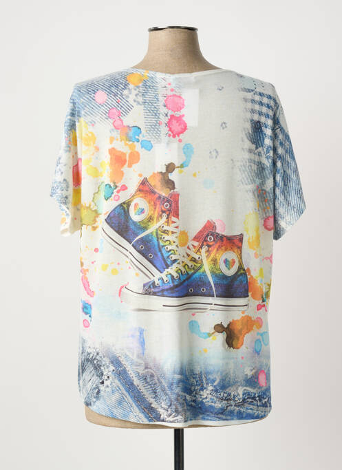 T-shirt imprimé fantaisie manches courtes bleu QUATTRO femme