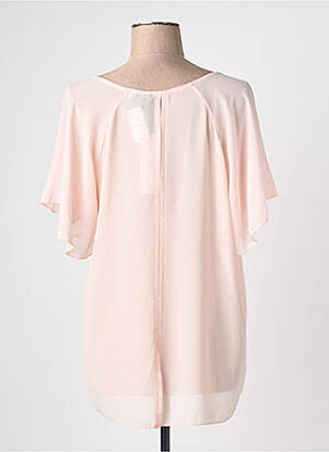 Blouse légère et transparente manches courtes rose clair QUATTRO femme