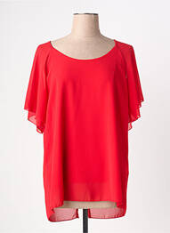 Blouse légère et transparente manches courtes rouge QUATTRO femme