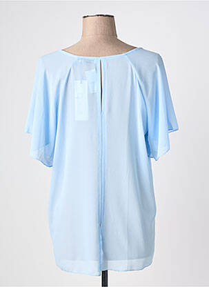 Blouse légère et transparente manches courtes bleu QUATTRO femme