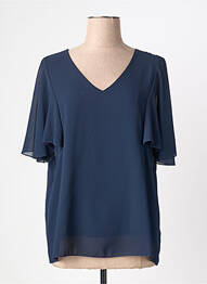 Blouse légère et transparente manches courtes bleu QUATTRO femme