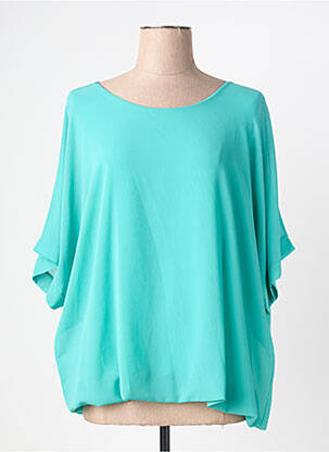 Blouse légère et transparente manches 3/4 vert QUATTRO femme