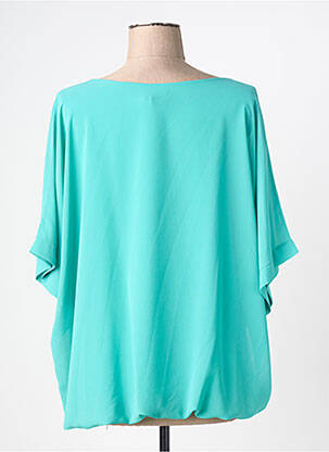 Blouse légère et transparente manches 3/4 vert QUATTRO femme