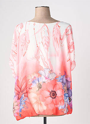 Blouse légère et transparente manches courtes orange QUATTRO femme