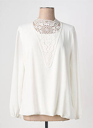 Blouse fermeture boutonnée au dos manches longues blanc QUATTRO femme