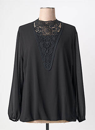 Blouse légère et transparente manches longues noir QUATTRO femme