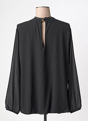 Blouse légère et transparente manches longues noir QUATTRO femme