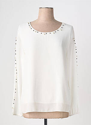 Blouse légère et transparente manches longues blanc QUATTRO femme