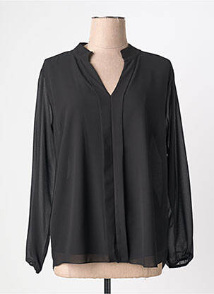 Blouse légère et transparente manches longues noir QUATTRO femme