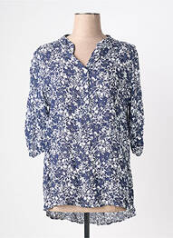 Tunique manches longues fermeture boutonnée sur le devant bleu QUATTRO femme