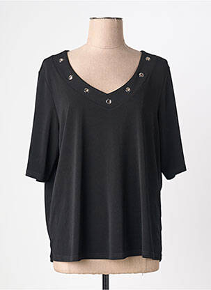 Top tissage crêpe manches courtes noir JUMFIL femme
