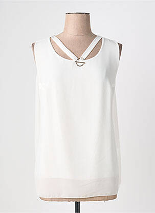Top coupe fluide sans manche blanc QUATTRO femme