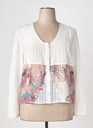 Chemisier imprimé fleurs manches longues beige QUATTRO femme
