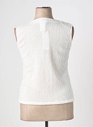 Top col carré sans manche beige QUATTRO femme