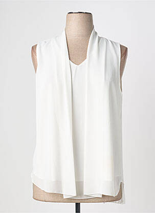 Top coupe fluide sans manche blanc QUATTRO femme