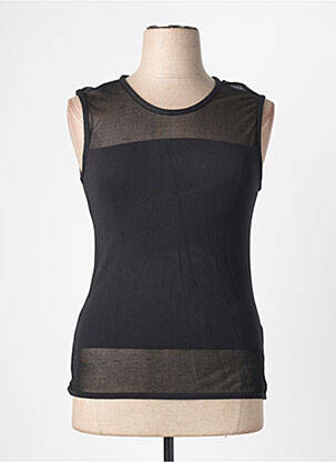 Top tissage jersey sans manche noir QUATTRO femme