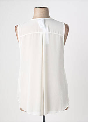Top tissage crêpe sans manche blanc QUATTRO femme