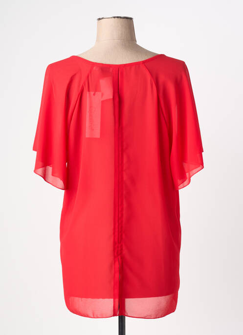 Blouse légère et transparente manches courtes rouge QUATTRO femme