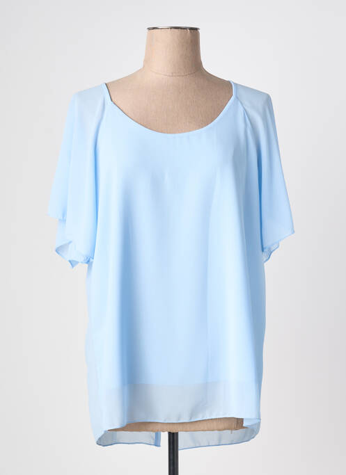 Blouse manches courtes manches courtes bleu QUATTRO femme