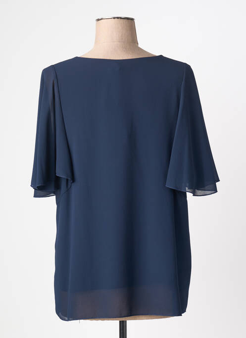 Blouse légère et transparente manches courtes bleu QUATTRO femme