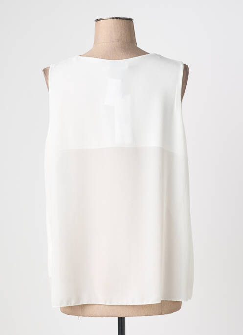 Top coupe fluide sans manche blanc QUATTRO femme